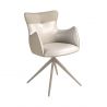 Scaun modern pivotant piele sintetica Off-white/ Greige