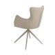 Scaune - Scaun modern pivotant piele sintetica Off-white/ Greige