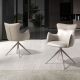 Scaune - Scaun modern pivotant piele sintetica Off-white/ Greige
