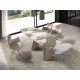 Scaune - Scaun modern pivotant piele sintetica Off-white/ Greige
