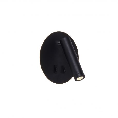 Aplice, corpuri de iluminat pentru pereti - Aplica de perete cu spot LED directionabil CIRCA negru