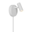 Aplica de perete cu spot LED directionabil Omari Round alb