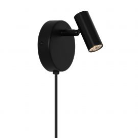 Aplica de perete cu spot LED directionabil Omari Round negru