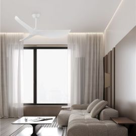 Lustre cu ventilator - Ventilator de tavan cu telecomanda VENTRA alb