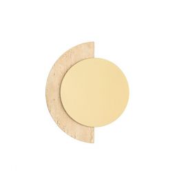 Aplica de perete LED metal auriu si travertin MOLLI 21cm
