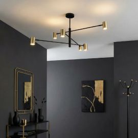 Lustre aplicate - Lustra aplicata cu 6 spoturi PEDRO negru/ auriu