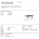 Mese dining - Masa dining design LUX Vita 200cm gri antracit/ auriu roz