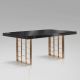Masa dining design LUX Vita 240cm gri antracit/ auriu roz