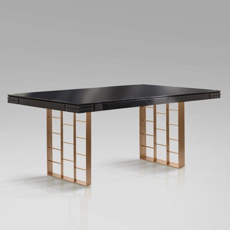 Mese dining - Masa dining design LUX Vita 240cm gri antracit/ auriu roz
