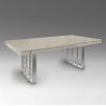 Masa dining design LUX Vita 240cm gri cenusiu/ argintiu mat