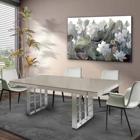 Mese dining - Masa dining design LUX Vita 200cm gri cenusiu/ argintiu mat