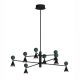 Candelabre, Lustre - Lustra LED moderna Art Deco Bingo negru/ malachit