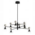 Lustra LED moderna Art Deco Bingo negru/ travertin
