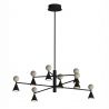 Lustra LED moderna Art Deco Bingo negru/ travertin