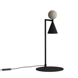 Veioze - Lampa de masa LED moderna Art Deco Bingo negru/ travertin