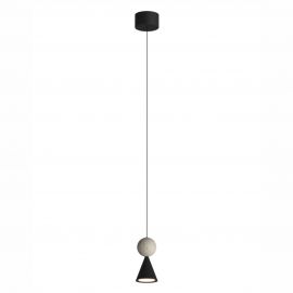 Pendul LED moderna Art Deco Bingo negru/ travertin