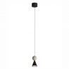Pendul LED moderna Art Deco Bingo negru/ travertin
