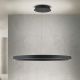 Pendule, Lustre suspendate - Lustra LED circulara iluminat sus si jos KOLK negru 80cm