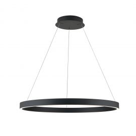 Pendule, Lustre suspendate - Lustra LED circulara iluminat sus si jos KOLK negru 80cm
