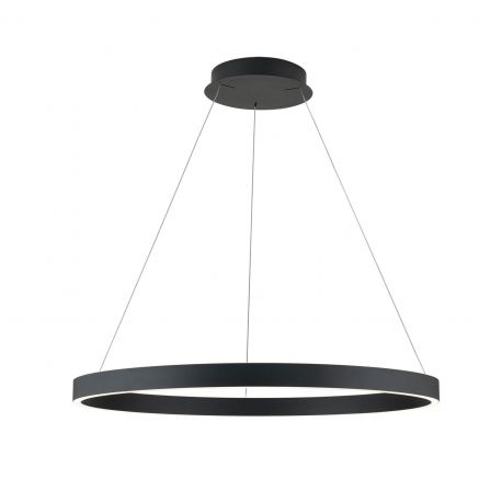 Pendule, Lustre suspendate - Lustra LED circulara iluminat sus si jos KOLK negru 80cm