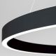 Pendule, Lustre suspendate - Lustra LED circulara iluminat sus si jos KOLK negru 80cm