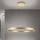 Pendule, Lustre suspendate - Lustra LED circulara iluminat sus si jos KOLK auriu periat 80cm