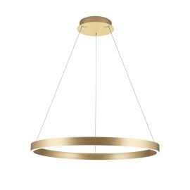 Pendule, Lustre suspendate - Lustra LED circulara iluminat sus si jos KOLK auriu periat 80cm