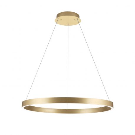 Pendule, Lustre suspendate - Lustra LED circulara iluminat sus si jos KOLK auriu periat 80cm