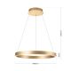 Pendule, Lustre suspendate - Lustra LED circulara iluminat sus si jos KOLK auriu periat 60cm