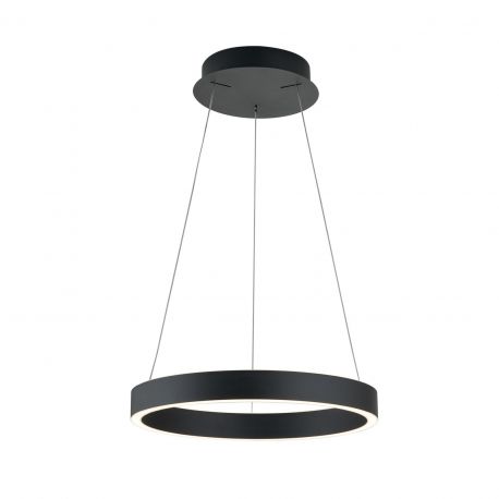 Pendule, Lustre suspendate - Lustra LED circulara iluminat sus si jos KOLK negru 40cm