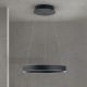 Pendule, Lustre suspendate - Lustra LED circulara iluminat sus si jos KOLK negru 40cm