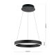 Pendule, Lustre suspendate - Lustra LED circulara iluminat sus si jos KOLK negru 40cm