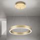 Pendule, Lustre suspendate - Lustra LED circulara iluminat sus si jos KOLK auriu periat 40cm