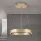 Pendule, Lustre suspendate - Lustra LED circulara iluminat sus si jos KOLK auriu periat 40cm