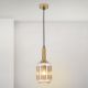 Pendule, Lustre suspendate - Pendul, Lustra suspendata cu sticla canelata CARNEVAL amber