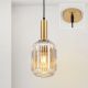 Pendule, Lustre suspendate - Pendul, Lustra suspendata cu sticla canelata CARNEVAL amber