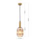 Pendule, Lustre suspendate - Pendul, Lustra suspendata cu sticla canelata CARNEVAL amber
