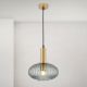 Pendule, Lustre suspendate - Pendul, Lustra suspendata cu sticla canelata CARNEVAL amber