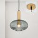 Pendule, Lustre suspendate - Pendul, Lustra suspendata cu sticla canelata CARNEVAL amber