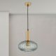 Pendule, Lustre suspendate - Pendul, Lustra suspendata cu sticla canelata CARNEVAL amber