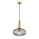 Pendule, Lustre suspendate - Pendul, Lustra suspendata cu sticla canelata CARNEVAL amber