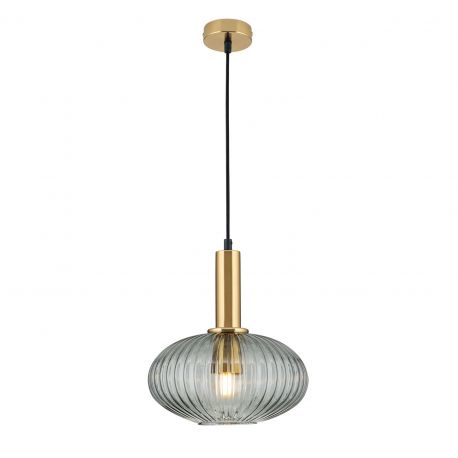 Pendule, Lustre suspendate - Pendul, Lustra suspendata cu sticla canelata CARNEVAL amber