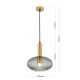 Pendule, Lustre suspendate - Pendul, Lustra suspendata cu sticla canelata CARNEVAL amber