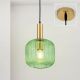 Pendule, Lustre suspendate - Pendul, Lustra suspendata cu sticla canelata CARNEVAL verde