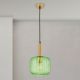 Pendule, Lustre suspendate - Pendul, Lustra suspendata cu sticla canelata CARNEVAL verde