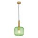 Pendule, Lustre suspendate - Pendul, Lustra suspendata cu sticla canelata CARNEVAL verde