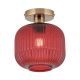 Lustre aplicate - Lustra aplicata cu sticla canelata CARNEVAL rosu