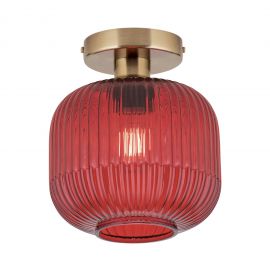 Lustre aplicate - Lustra aplicata cu sticla canelata CARNEVAL rosu