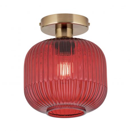 Lustre aplicate - Lustra aplicata cu sticla canelata CARNEVAL rosu