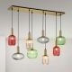 Pendule, Lustre suspendate - Lustra cu 8 pendule din sticla canelata CARNEVAL multicolor